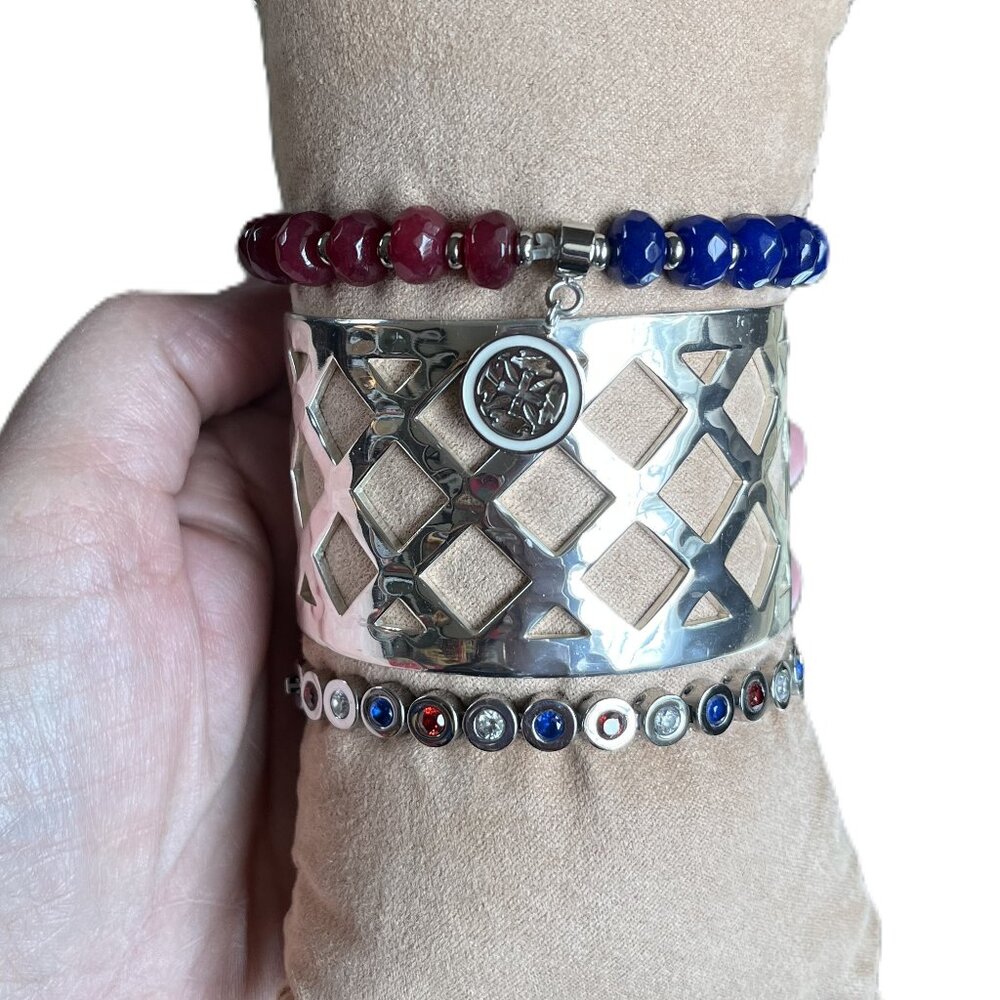 Rustic Cuff Set Three Stackable Bracelets Set - image 3